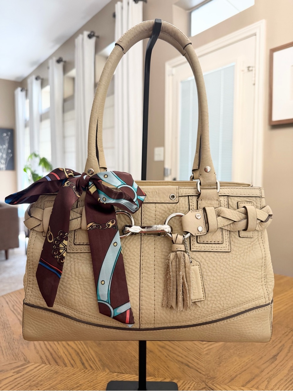 Coach Hampton Braided Satchel Carryall Bag
